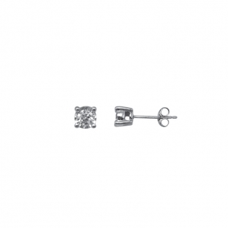 Boucles d'oreilles Carador Or blanc 375/000 et diamant 0,30 cts