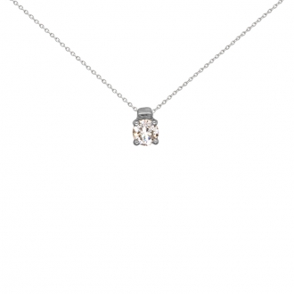 Collier Solitaire Carador Or blanc 750/000 et diamant 0,2cts