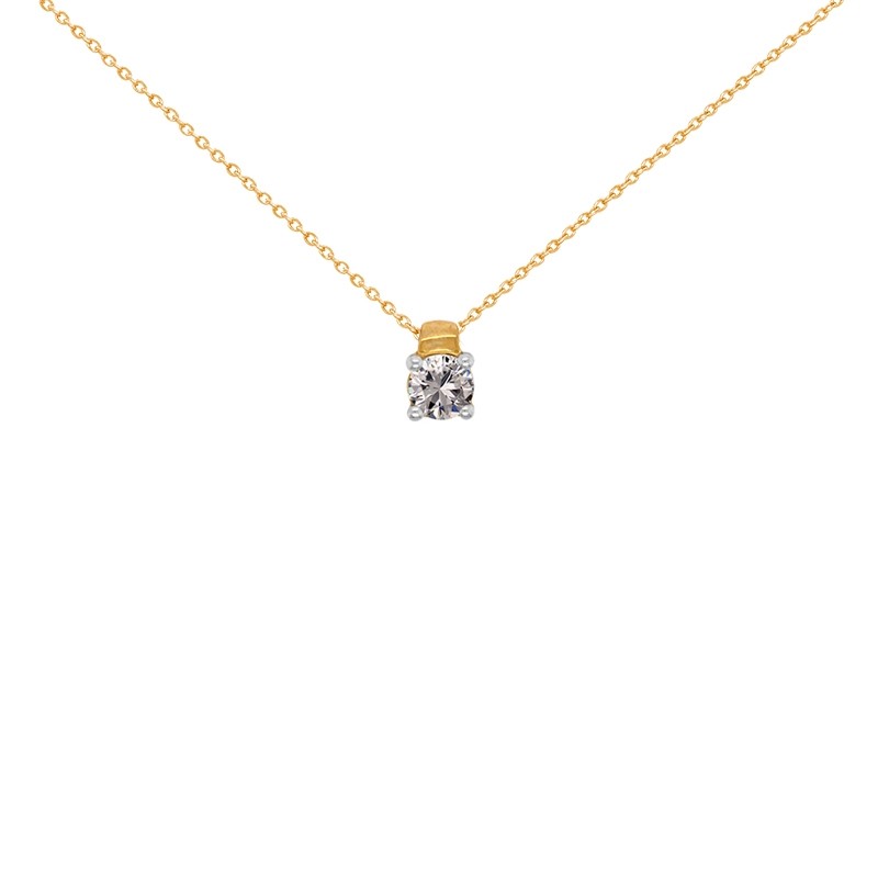 Collier Solitaire carador Or jaune 750/000 et diamant 0,03 cts