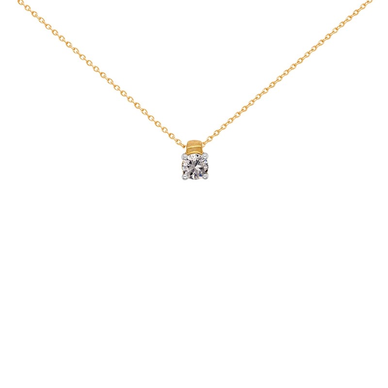 Collier Solitaire carador Or jaune 750/000 et diamant 0,1 cts