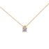 Collier solitaire Or jaune 750/000 et diamant 0,07 cts serti quatre griffes en pendentif 