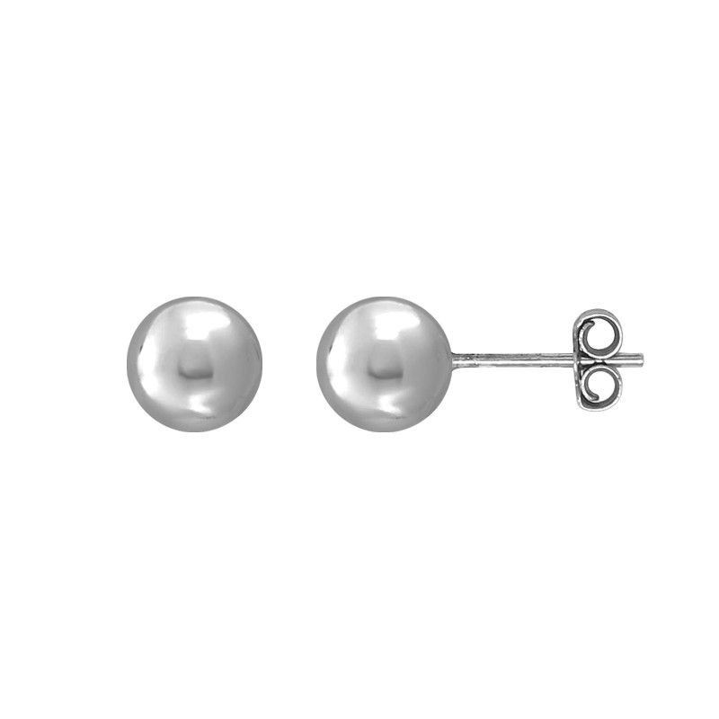 Boucles d'oreilles Carador boule 7 mm en or blanc 750/000