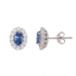 Boucles d'oreilles CARADOR or blanc 750/000  saphir et diamants