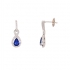 Boucles d'oreilles pendantes CARADOR or blanc 750/000  saphir et diamants