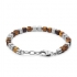 Bracelet homme Fossil perles oeil de tigre et acier JF03132040