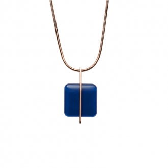 collier Skagen Sea Glass pendentif carré Bleu  SKJ1134791