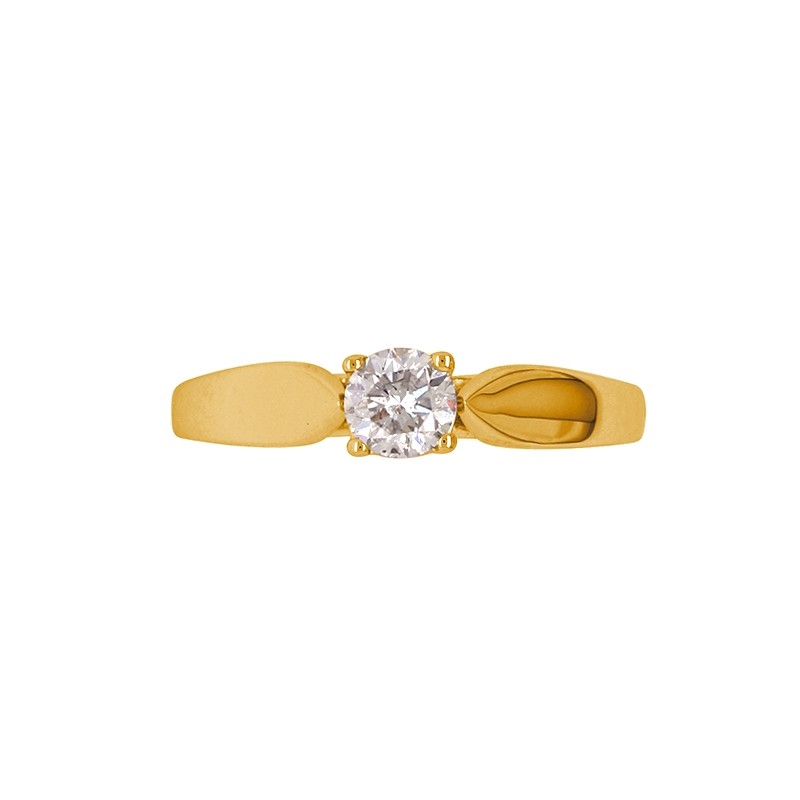 Bague Solitaire Or jaune 375/000 et diamant 0,4 cts