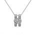 Collier Femme Carador pendentif H en or blanc 750/000 et diamants