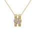 Collier Femme Carador pendentif H en or jaune et blanc750/000 et diamants
