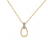 Collier Femme Carador pendentif poire en or bicolore 750/000 et diamants