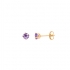 Boucles d'oreilles clous Carador or jaune 375/000 et amethyste