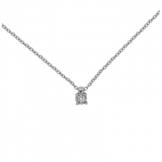 Collier Femme Carador solitaire diamant 0,03 cts en or blanc 750/000 
