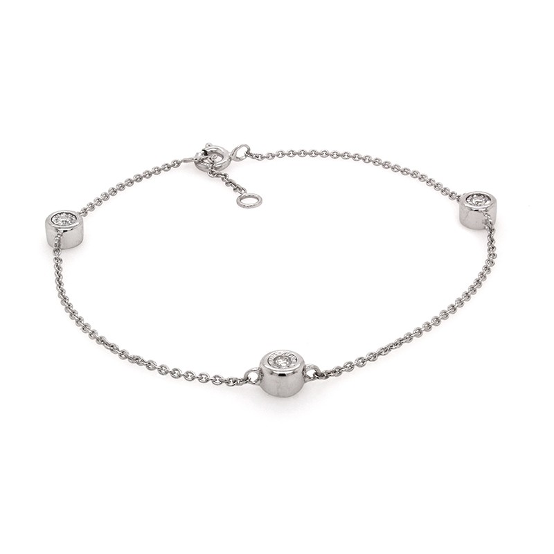 Bracelet Femme Carador diamants 0,08 cts et or blanc 750/000