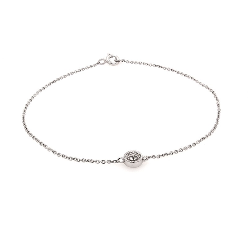 Bracelet Femme Carador cercle diamants 0,03 cts et or blanc 750/000