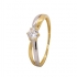 Bague solitaire en or 750/000 et oxydes de zirconium