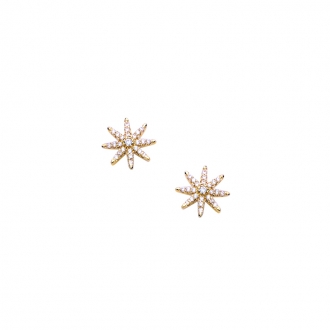Boucles d'oreilles Carador étoile en plaqué or et oxydes de zirconium