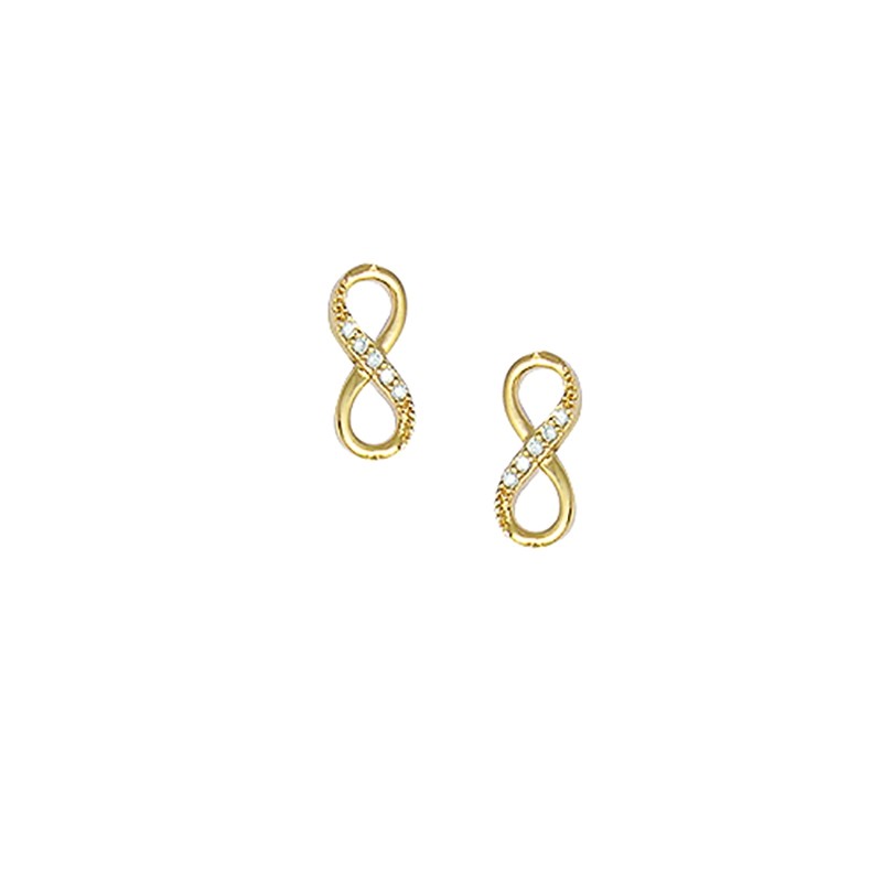 Boucles d'oreilles clous Carador infini en plaqué or et oxydes de zirconium