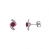 Boucles d'oreilles clous Carador baroque en or blanc 750/000, rubis et diamants