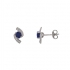 Boucles d'oreilles clous Carador baroque en or blanc 750/000, saphir et diamants