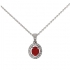 Collier Carador Baroque en or blanc 750/000, rubis et diamants