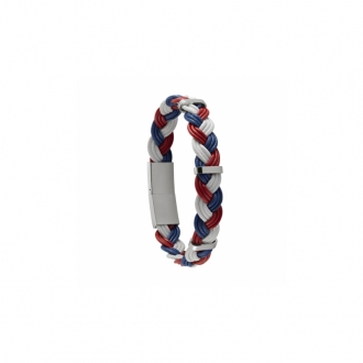 Bracelet Homme Jourdan Cuir tréssé tricolore