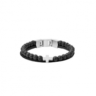 Bracelet homme Fossil double  en acier JF03120040