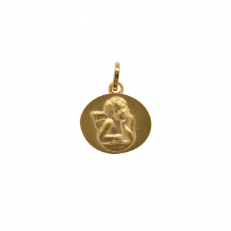 Pendentif médaille ange or 375/000 CARADOR