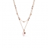 Collier Fossil double breloque en acier doré rose JF03150791