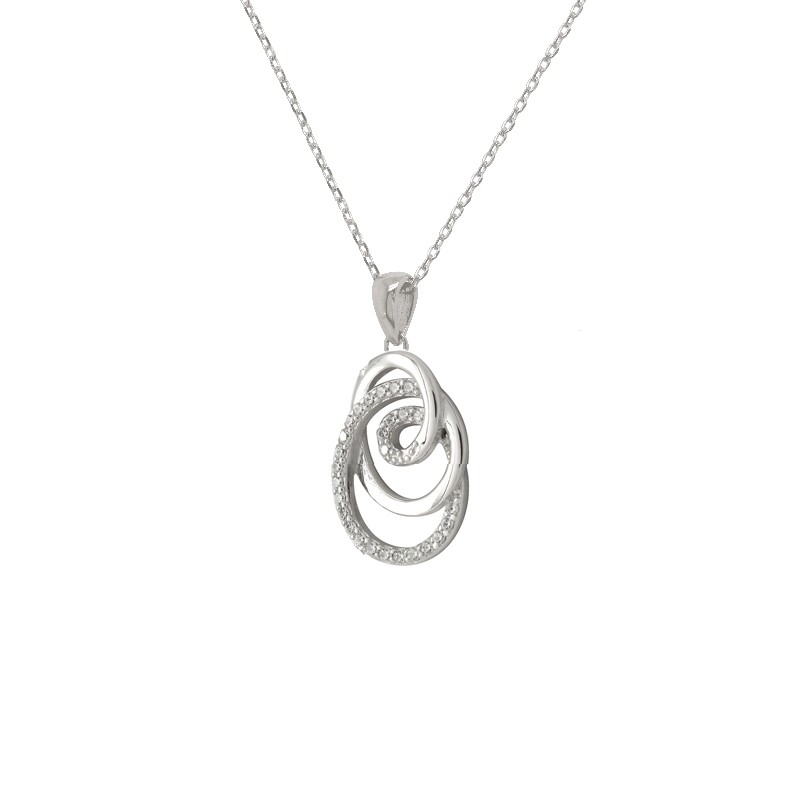 Collier en argent 925/000 et oxydes de zirconium