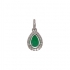 Pendentif Femme Or Blanc Emeraude Diamants 750/000