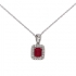 Collier Carador en Or blanc 750/000 avec pendentif Rubis et Diamants