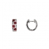 Boucles d'oreilles Carador cliquet or blanc 750/000, rubis et diamants