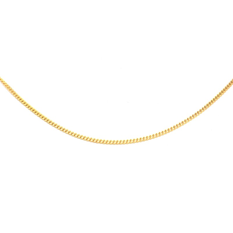 Chaine Carador maille gourmette diamantée en or jaune 375/000, longueur 50 cm