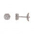 Boucles d'oreilles Carador clou fleur diamant en or blanc 750/000