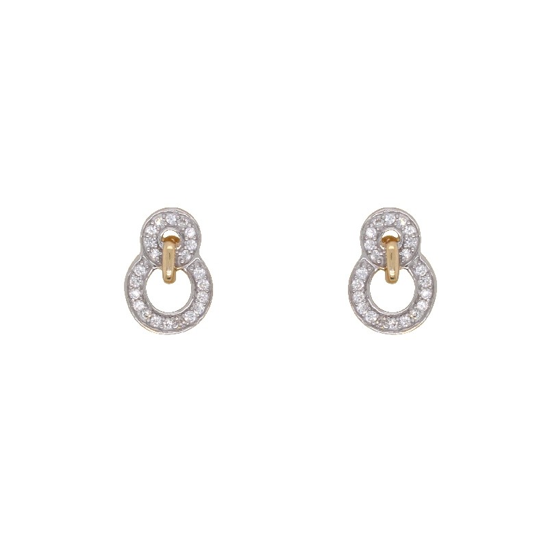 Boucles d'oreilles en or jaune 375/000 et oxydes de zirconium