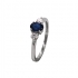 Bague joaillerie Carador en or blanc 750/000, saphir et diamant 0,03 cts