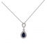 Collier Joaillerie Carador en or blanc 750/000, saphir et diamant 0,1 cts