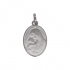 Médaille ovale Carador vierge et l'enfant en or blanc 750/000