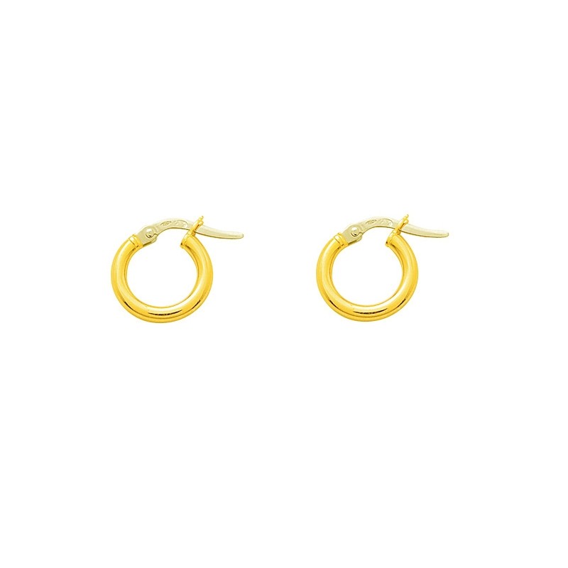 Boucles d'oreilles Créoles Carador en or jaune 750/00 diamètre 11 mm