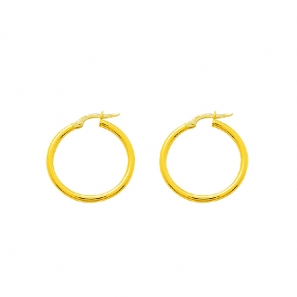 Boucles d'oreilles Créoles Carador en or jaune 750/00 diamètre 19 mm