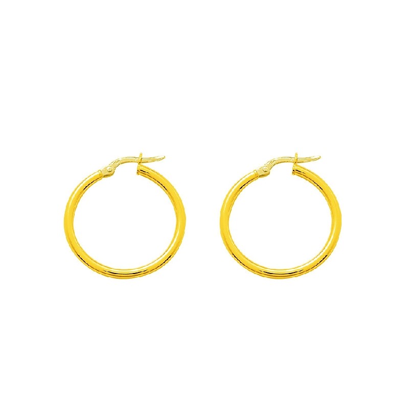 Boucles d'oreilles Créoles Carador en or jaune 750/00 diamètre 19 mm