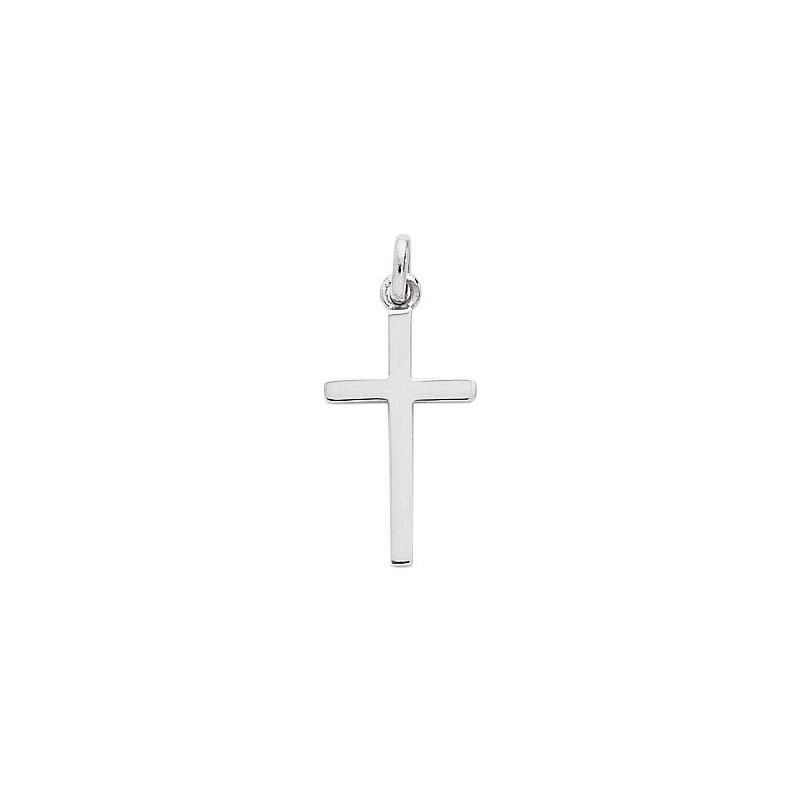 Pendentif relief croix en Or blanc 750/000 CARADOR