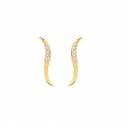 Boucles d'oreilles Carador virgule empierrée en or jaune 375/000 et zircons Boucles d'oreilles Carador virgule empierrée en or jaune 375/000 et zircons