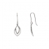 Boucles d'oreilles pendantes pétales Carador en or blanc 375/000 et oxydes de zirconium