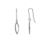 Boucles d'oreilles pétale suspendu Carador en or blanc 375/000 et oxydes de zirconium