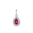 Pendentif Femme Or Blanc rubis Diamants 750/000