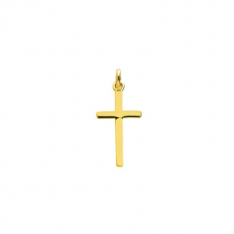 Pendentif Religieux Carador  en relief carré croix en or jaune 750/000