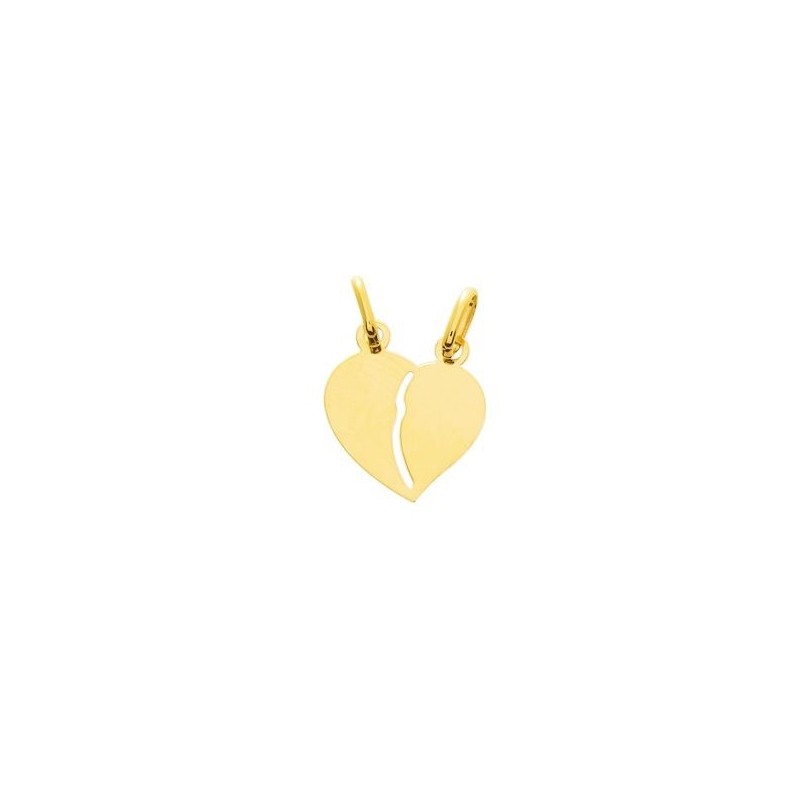 Pendentif double coeur Carador or jaune 750/000