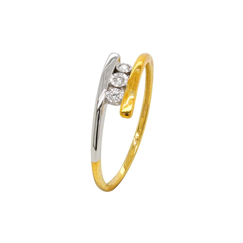 Bague Carador trilogie or jaune et blanc 375/000 et diamants 0,03 cts