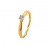 Bague solitaire Carador 4 griffes en or jaune 375/000 et diamant 0,03 cts